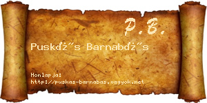 Puskás Barnabás névjegykártya