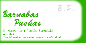 barnabas puskas business card