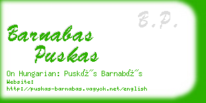 barnabas puskas business card